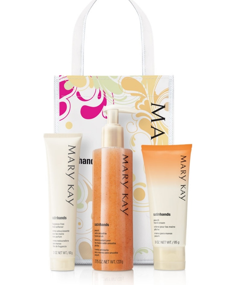 Peach Satin Hands Set